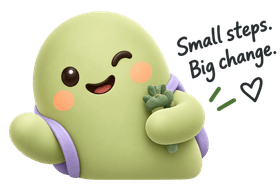 Cibo mascot winking - small steps, big change